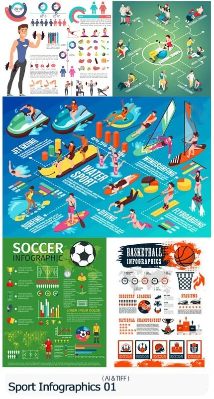 Vectors Sport Infographics Backgrounds 01