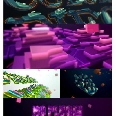 3D Colorful Pieces Logo Reveal