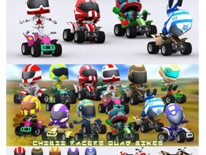 3drt.chibii.racers.quad.bikes.vr.ar.low-poly.3d.model