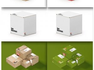 7 Box Package PSD Mockups