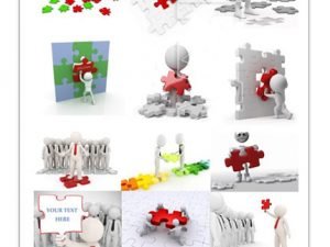 Amazing shutterstock 3d man holding a puzzle