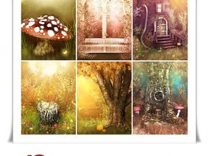 Backgrounds elements autumn fairytales 01