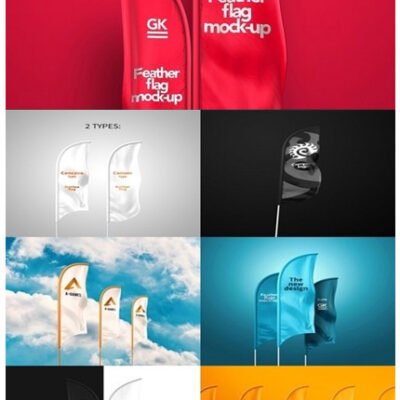 CM 3D Feather Flags Mock-up