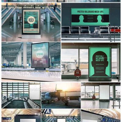 Graphicriver Poster Billboard Mockups Airport Edition
