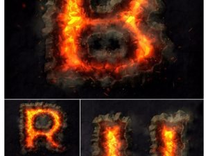 Hot Rocks Photoshop Text Action