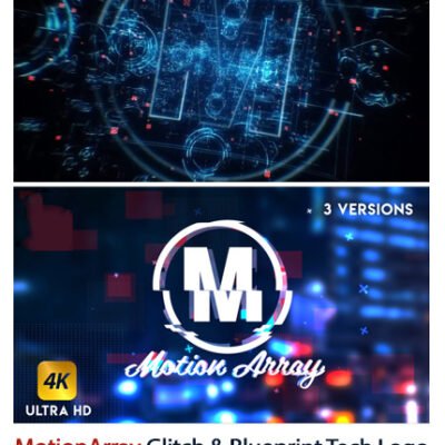 MotionArray Glitch And Blueprint Tech Logo Animation