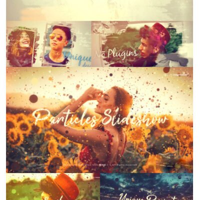 particles and hand drawn photo brush slideshow