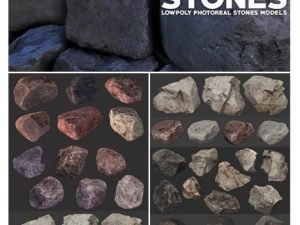 photoreal stones 3d