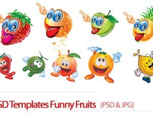 psd templates funny fruits