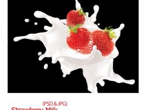 strawbery-milk-splash-psd