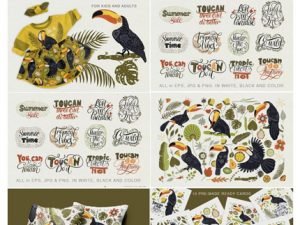 Toucan Folk Art Graphic Set