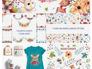 Watercolor Animals Set