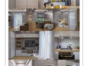 3D Rendering Living Room And Bedroom Interior Design