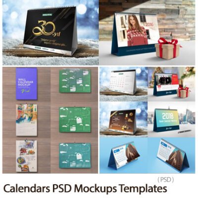 5 Calendars PSD Mockups Templates