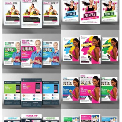 CreativeMarket 10 Flat Design Corporate Flyers