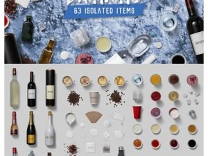 CreativeMarket Drinking Isolated Food Items