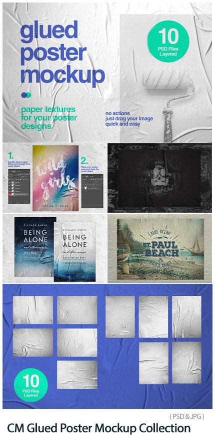 Download Creativemarket Glued Poster Mockup Collection Visualstorms