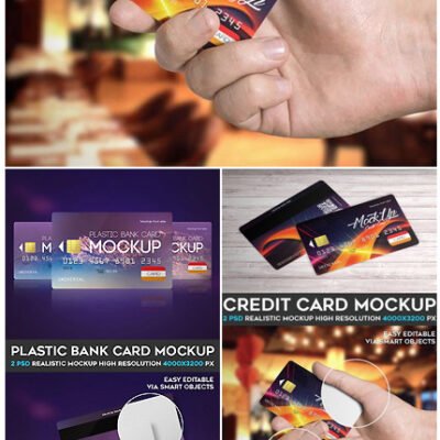 Credit Card 4 PSD Mockups Collection