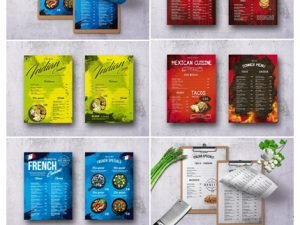 Different Countries Single Page Food Menu Bundle