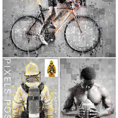 pixels poster photoshop action