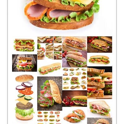 Sandwich With Ham Cheese And Fresh Vegetables