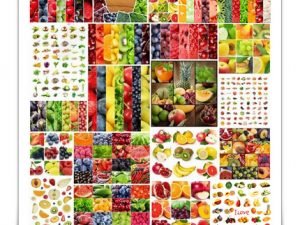 Set Of Collage From Fruits And Vegetables