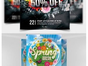 Spring Sale Flyer And Spring Break PSD Template