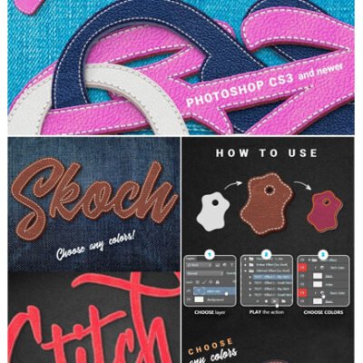 Stitched Leather Effect Photoshop Action