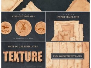 Vintage Paper PSD Mockup Set