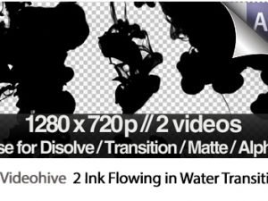 2 Ink Flowing in Water Transition Matte Mask Motion Graphic Templates