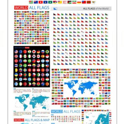 All Round Flags And World Maps