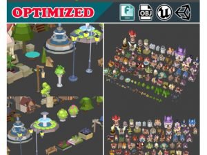 Cgtrader Low poly Cartoon Kingdom KIT Game Assets Low-poly 3D model