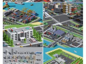 Cgtrader SimplePoly Urban Low Poly Assets