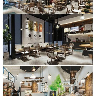 Coffee Tea Shop Interior Scene 02