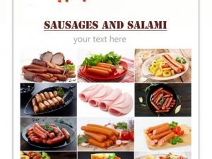 Collection Of Boiled Sausage Banger Meat Products