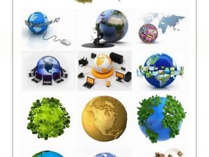 Creative Conceptual 3D Render Of Planet Earth And Globe