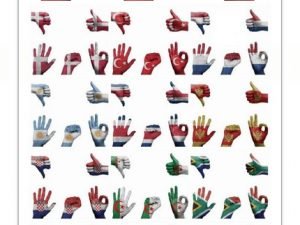 Human Hands With Different Country Flags