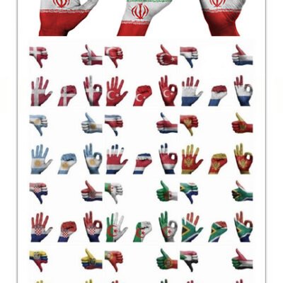 Human Hands With Different Country Flags