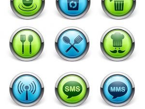 Bright Blue Green Icons