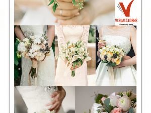 Wedding Gentle Bouquet From Brides Roses In Hands