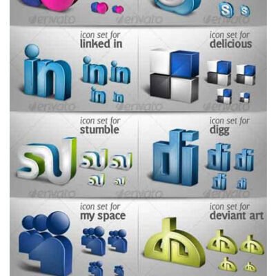 3D Social Media Icons