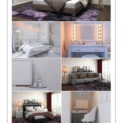 Bedroom Interior With Sofa 3D Illlustration