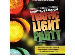 Traffic Light Party Nightclub flyer Template