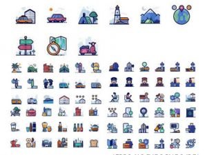 Travel And Holiday Filled Outline Icons