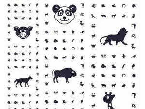 Web Page design Icon Pet Pig Cow Deer Monkey Snake