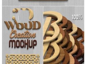 3D Wood Creation Mockup