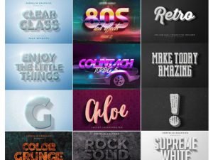 CreativeMarket 3D Text Effects Bundle Vol3