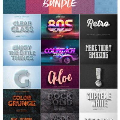 CreativeMarket 3D Text Effects Bundle Vol3
