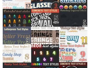 DesignTNT 209 Premium Photoshop Text Styles