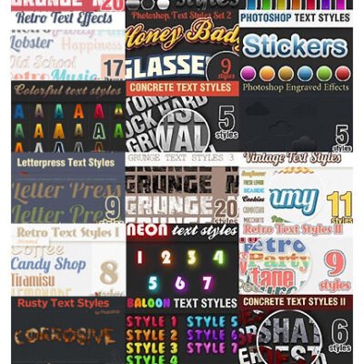 DesignTNT 209 Premium Photoshop Text Styles